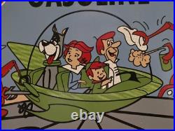 Vintage 1963 Dated Atlantic Gasoline Jetsons 12 Porcelain Sign Car Gas Oil