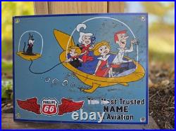 Vintage 1963 Dated Phillips Jetsons 12.5 Porcelain Sign Car Gas Oil Truck Vintage 1963 Dated Phillips Jetsons 12.5 Porcelain Sign Car Gas Oil Truck