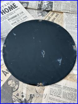 Vintage 1963 Esso Gasoline Oil Gas Station 12 Inch Porcelain Enamel Sign