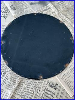 Vintage 1963 Esso Gasoline Oil Gas Station 12 Inch Porcelain Enamel Sign