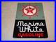 Vintage 1963 Texaco Marine White Gasoline 12 X8 Porcelain Metal Small Oil Sign