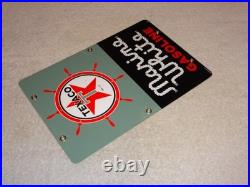 Vintage 1963 Texaco Marine White Gasoline 12 X8 Porcelain Metal Small Oil Sign