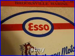 Vintage 1964 Happy Motoring Esso Tiger In Your Gas Tank Route 66 Porcelain Sign