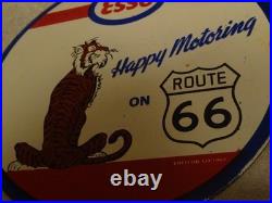 Vintage 1964 Happy Motoring Esso Tiger In Your Gas Tank Route 66 Porcelain Sign