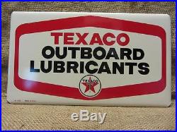 Vintage 1966 Texaco Outboard Lubricants Gas Station Sign NOS Antique Oil 9310