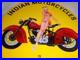 Vintage 1972 Indian Motorcycles Ride The Best +woman 11 3/4 Porcelain Gas Sign