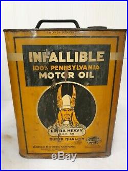 Vintage 2 Gallon Infallible Oil Can Vikings