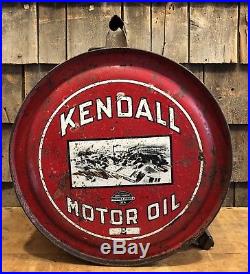 Vintage 20s-30s Original KENDALL Motor Oil 5 Gallon Rocker Can Factory Graphics