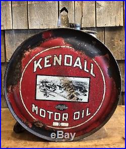 Vintage 20s-30s Original KENDALL Motor Oil 5 Gallon Rocker Can Factory Graphics