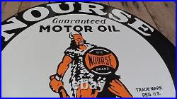 Vintage 24 inch Double Sided Nourse Motor Oil Repop Oil Sign