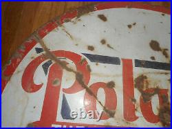 Vintage 30 Porcelain Polarine Consul Chart Two Sided Gas Oil Advertising Sign
