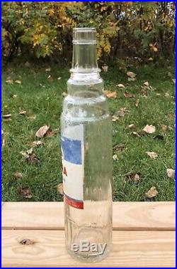 Vintage 30s 100% Original ESSO EXTRA Motor Oil Gas Station Quart Glass Bottle