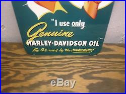 Vintage 40's Style Harley Davidson Oil Can Sign Panhead Knucklehead Chopper Flh