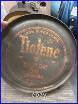 Vintage 5 Gallon Pure Tiolene Motor Oil Advertising Gas Station Rocker Can