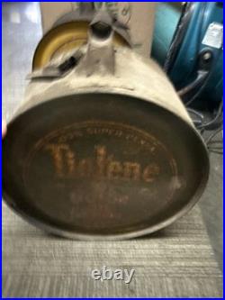 Vintage 5 Gallon Pure Tiolene Motor Oil Advertising Gas Station Rocker Can