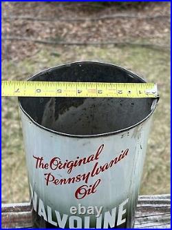 Vintage 5 Qt VALVOLINE Worlds First Motor Oil Tin Can Gas Service Station Sign