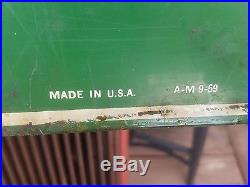 Vintage 59 Quaker State Motor Oil Steel Garage Sign Gas Station Large Green USA