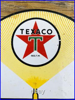 Vintage 6 Texaco Fuel Chief 1 Oil Porcelain Service Gasoline Advertising Sign