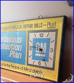 Vintage 60s 70s Original GM Dealership Sign Clock Display Double Sided Chevrolet