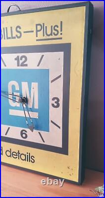 Vintage 60s 70s Original GM Dealership Sign Clock Display Double Sided Chevrolet