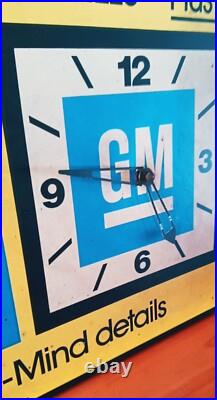 Vintage 60s 70s Original GM Dealership Sign Clock Display Double Sided Chevrolet