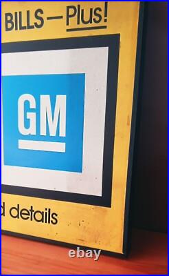 Vintage 60s 70s Original GM Dealership Sign Clock Display Double Sided Chevrolet