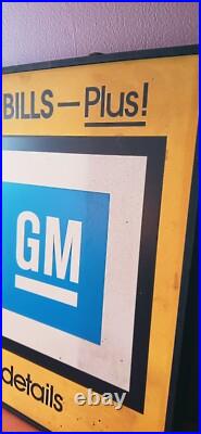 Vintage 60s 70s Original GM Dealership Sign Clock Display Double Sided Chevrolet