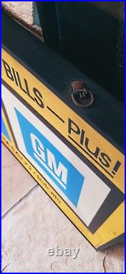 Vintage 60s 70s Original GM Dealership Sign Clock Display Double Sided Chevrolet