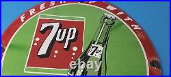 Vintage 7 Up Soda Porcelain Grocery Piggly General Store Gas Oil Pump Plate Sign