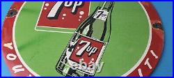 Vintage 7 Up Soda Porcelain Grocery Piggly General Store Gas Oil Pump Plate Sign