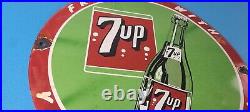 Vintage 7 Up Soda Porcelain Grocery Piggly General Store Gas Oil Pump Plate Sign