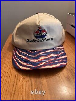 Vintage 90's Amoco Snapback Hat- Zubaz, Stange Brand. Gas Oil Advertising