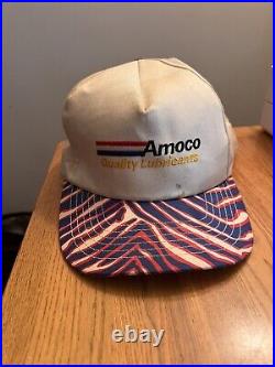 Vintage 90's Amoco Snapback Hat- Zubaz, Stange Brand. Gas Oil Advertising