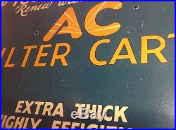 Vintage AC oil filter sign Gas Oil GM Delco display 1934