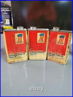Vintage AMF Harley Davidson Hydraulic Fork Oil One Pint Metal Oil Can FULL NOS