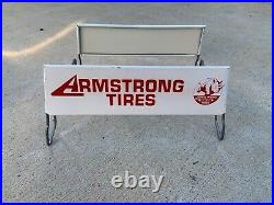 Vintage ARMSTRONG TIRES Display Stand Rack Sign Gas & Oil