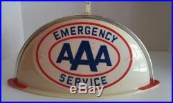 Vintage Aaa Advertising Lighted Sign Cab Topper Service Gas Oil Station N. O. S