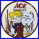 Vintage Ace Hardware Porcelain Sign Dennis The Menace Gas Oil Tools Paint Lumber