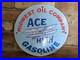 Vintage Ace High Asoline Porcelain Gas Pump Sign Midwest Oil Co. 12