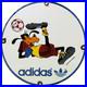 Vintage Adidas Porcelain Sign All Stars Soccer Gas Oil Disney Goofy Samba
