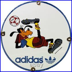 Vintage Adidas Porcelain Sign All Stars Soccer Gas Oil Disney Goofy Samba