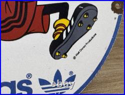 Vintage Adidas Porcelain Sign All Stars Soccer Gas Oil Disney Goofy Samba