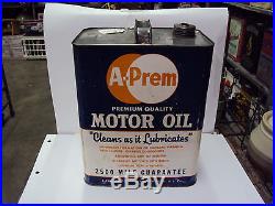 Vintage Advertising A-prem 2 Gallon Service Station Oil Can 627-y