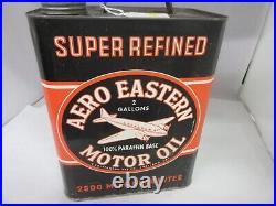 Vintage Advertising Aero Eastern Motor Oil 2 Gallon Can Tin Garage Shop C-155