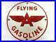 Vintage Advertising Auth Flying A Gasoline Pump Sign Oil Porcelain Rare M-359