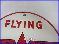 Vintage Advertising Auth Flying A Gasoline Pump Sign Oil Porcelain Rare M-359