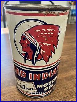 Vintage Advertising Can Mccoll-frontenac Red Indian Aviation Motor Oil Quart Can