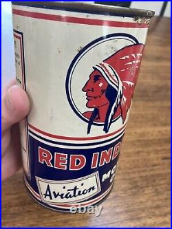 Vintage Advertising Can Mccoll-frontenac Red Indian Aviation Motor Oil Quart Can