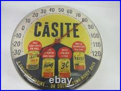 Vintage Advertising Casite Round Thermometer Gas Oil Automobilia 894-q