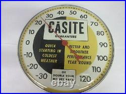 Vintage Advertising Casite Round Thermometer Gas Oil Automobilia M-727